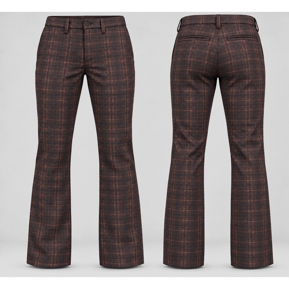 KUT From The Kloth Pants Womens 14 33x30 brn blk Plaid Hi Rise Skinny dress